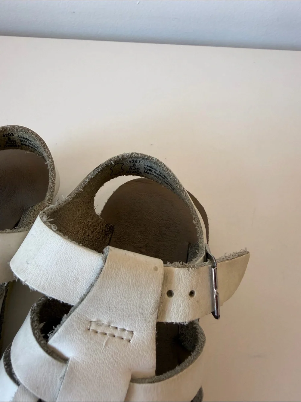 Sun San Kids White Leather Fisherman Sandals with Buckle Strap toddler 6